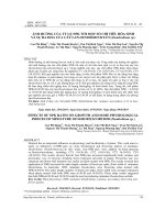 ẢNH HƯỞNG CỦA TỶ LỆ NPK TỚI MỘT SỐ CHỈ TIÊU HÓA SINH  VÀ SỰ RA HOA CỦA CÂY LAN DENDROBIUM LÙN (Dendrobium sp.)