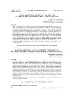 YẾU TỐ ẢNH HƯỞNG TỚI TIẾP CẬN DỊCH VỤ Y TẾ  CỦA PHỤ NỮ DÂN TỘC THIỂU SỐ PHÍA TÂY BẮC VIỆT NAM