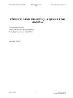 Bài đọc 24.3. Công cụ đánh giá kết quả quản lý nợ (DeMPA)