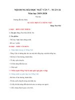 NỘI DUNG BÀI HỌC MÔN VĂN 7 - TUẦN 24