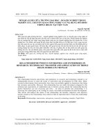 MỐI QUAN HỆ GIỮA TRƯỜNG ĐẠI HỌC - DOANH NGHIỆP TRONG NGHIÊN CỨU, CHUYỂN GIAO CÔNG NGHỆ VÀ ỨNG DỤNG MÔ HÌNH TRIPLE HELIX TẠI VIỆT NAM