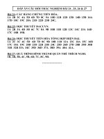 ĐÁP ÁN ÔN TẬP SINH KHỐI 12_BÀI 24-25-26-27