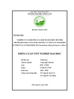 (Khóa luận tốt nghiệp) Nghiên cứu ảnh hưởng của một số chất điều tiết sinh trưởng đến khả năng sinh trưởng và tích lũy sinh khối in vitro của lan Thạch Hộc Tía (Dendrobium offcinale Kimura et Migo)