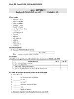 NỘI DUNG BÀI HỌC MÔN ANH 7 - TUẦN 26