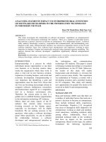 PHÂN TÍCH CÁC YẾU TỐ ẢNH HƯỞNG ĐẾN MỤC ĐÍCH KINH DOANH CỦA CÁC NHÀ PHÁT TRIỂN PHẦN MỀM TRONG NGÀNH  CÔNG NGHỆ THÔNG TIN TẠI MIỀN BẮC VIỆT NAM