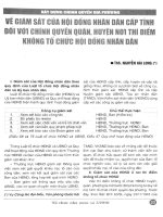 Về giám sát của Hội đồng nhân dân cấp tỉnh đối với chính quyền quận, huyện nơi thí điểm khôngTổ chức Hội đồng nhân dân