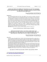 MỘT SỐ GIẢI PHÁP NÂNG CAO CHẤT LƯỢNG ĐÀO TẠO  NGUỒN NHÂN LỰC DU LỊCH TẠI CÁC CƠ SỞ GIÁO DỤC ĐÀO TẠO TRÊN ĐỊA BÀN TỈNH THÁI NGUYÊN TRONG THỜI ĐẠI 4.0