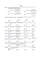 Câu hỏi trắc nghiệm góc | Toán học, Lớp 10 - Ôn Luyện