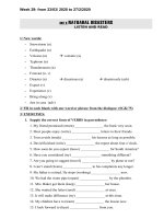 NỘI DUNG BÀI HỌC MÔN ANH 9 - TUẦN 29