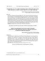 ẢNH HƯỞNG CỦA TỶ LỆ BỘT TỎI TRONG KHẨU PHẦN ĐẾN KHẢ NĂNG SINH TRƯỞNG VÀ CHẤT LƯỢNG THỊT CỦA GÀ THỊT MINH DƯ