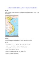 Đáp án câu hỏi thảo luận số 1 trang 53 sgk địa lí 9:xác định các tuyến đường bộ xuất phát từ thủ đô Hà Nội....