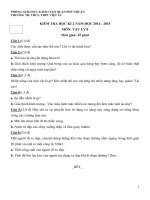 KIỂM TRA HỌC KÌ 2 NĂM HỌC 2014 - 2015  MÔN: VẬT LÝ 8 VU