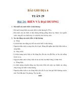 NỘI DUNG BÀI HỌC MÔN ĐỊA 6 - TUẦN 29