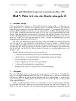 Bài đọc 4.3. Lập trình và chính sách tài chính, Bài 5: Phân tích cán cân thanh toán quốc tế