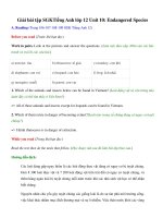 giai bai tap sgktiếng Anh lop 12 unit 10 endangered species