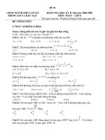 Đề thi toán lớp 8 học kỳ 2 năm học 2008-2009 | Toán học, Lớp 8 - Ôn Luyện