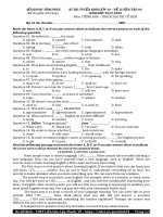 Đề thi tuyển sinh vào lớp 10 môn tiếng anh năm 2019 - 2020 sở GDĐT vĩnh phúc mã 4 | Tiếng Anh - Ôn Luyện