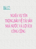 Bài giảng GDCD 8 bài 17 Nghĩa vụ tôn trọng bảo vệ tài sản nhà nước và lợi ích công cộng | Lớp 8, GDCD - Ôn Luyện