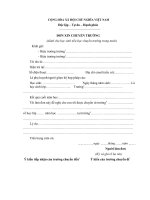 Mẫu Đơn xin chuyển trường cho học sinh tiểu học trong nước