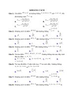Câu hỏi trắc nghiệm khoảng cách | Toán học, Lớp 10 - Ôn Luyện