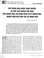 Xây dựng nhà nước pháp quyền xã hội chủ nghĩa Việt Nam của nhân dân, do nhân dân và vì nhân dân, mang đậm nét dân tộc và nhân đạo