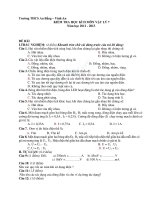 Trường THCS An Bằng – Vinh An  KIỂM TRA HỌC KÌ II MÔN VẬT LÝ 7  Năm học 2012 - 2013