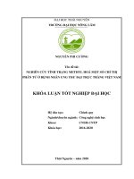 (Khóa luận tốt nghiệp) Nghiên cứu tình trạng Methyl hóa một số chỉ thị phân tử ở bệnh nhân ung thư đại trực tràng Việt Nam