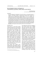 MỐI QUAN HỆ GIỮA VIỆC SỬ DỤNG MẠNG XÃ HỘI VÀ CHỈ SỐ XÚC CẢM CỦA SINH VIÊN NĂM THỨ NHẤT
