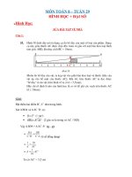 NỘI DUNG BÀI HỌC MÔN TOÁN 8 - TUẦN 29