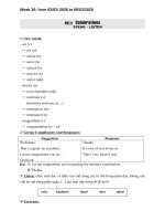 NỘI DUNG BÀI HỌC MÔN ANH 9 - TUẦN 26