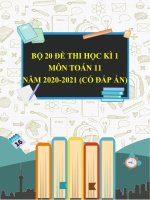 Bộ 20 đề thi học kì 1 môn Toán 11 năm 2020-2021 (Có đáp án)