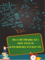 Bộ 11 đề thi học kì 1 môn Toán 10 năm 2020-2021 (Có đáp án)