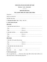 Mẫu biên bản bàn giao mặt bằng xây dựng