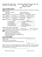 ĐỀ KIỂM TRA ĐỊNH KÌ NĂM HỌC 2010 – 2011  Môn : Vật Lý 7