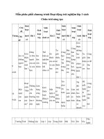 Mẫu phân phối chương trình Hoạt động trải nghiệm lớp 1 sách Chân trời sáng tạo