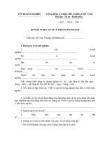 Mẫu Đơn đề nghị cấp giấy phép kinh doanh cho nhà đầu tư nước ngoài