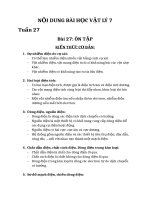 NỘI DUNG BÀI HỌC MÔN LÝ 7 - TUẦN 27