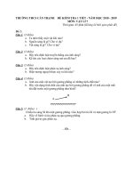 2 Đề thi học kì 1 môn Vật lý lớp 7 THCS Cần Thạnh có đáp án | Vật lý, Lớp 7 - Ôn Luyện