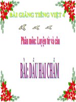 bài Luyện từ và câu - Dấu hai chấm | Ngữ văn, Lớp 4 - Ôn Luyện