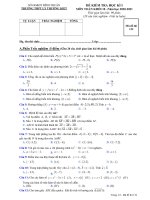 Đề thi học kì 1 môn Toán 10 năm 2020-2021 - Trường THPT Lý Thường Kiệt