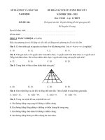 Đề thi học kì 1 môn Toán 11 năm 2020-2021 - Sở GD&ĐT Nam Định