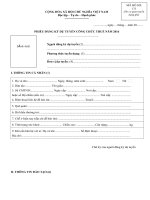 Mẫu phiếu đăng ký dự tuyển công chức thuế năm 2017