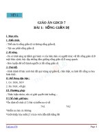 Giáo án GDCD 7 bài 1 Sống giản dị | Lớp 7 - Ôn Luyện