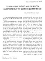 Xây dựng và phát triển đời sống văn hóa của giai cấp công nhân Việt Nam trong quá trình đổi mới