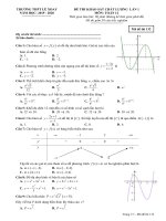 Đề khảo sát chất lượng Toán 12 lần 1 năm 2019 – 2020 trường Lê Xoay – Vĩnh Phúc