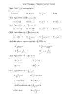 Toán 12  chuyên đề TICH PHAN  trắc nghiệm
