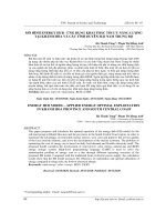 MÔ HÌNH ENERGY HUB - ỨNG DỤNG KHAI THÁC TỐI ƯU NĂNG LƯỢNG TẠI KHÁNH HÒA VÀ CÁC TỈNH DUYÊN HẢI NAM TRUNG BỘ