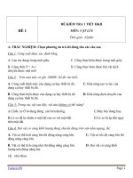 ĐỀ KIỂM TRA 1 TIẾT HKII MÔN: VẬT LÍ 8