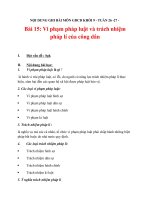 NỘI DUNG BÀI HỌC MÔN GDCD 9 - TUẦN 26 + 27