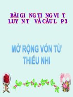 bài Luyện từ và câu - Mở rộng vốn từ Thiếu nhi, ôn tập câu Ai là gì- | Ngữ văn, Lớp 3 - Ôn Luyện